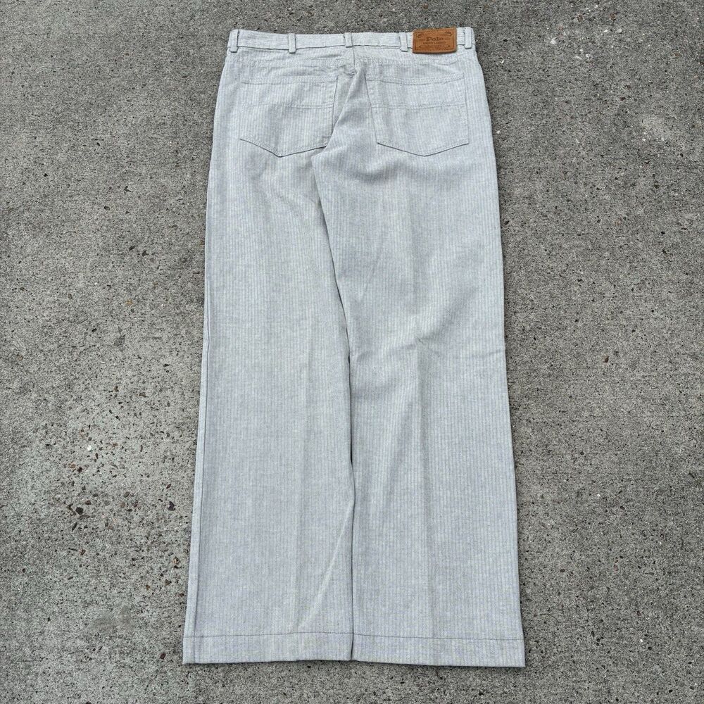 Vintage Polo Ralph Lauren Pants 34x30 100% Cotton Herringbone Trousers USA Made - Picture 1 of 16